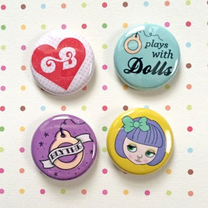 I LOVE BLYTHE 4 PACK / 1" Pins Buttons Blythe Doll