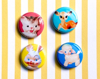 KITSCH ANIMALS 1" Pins Buttons