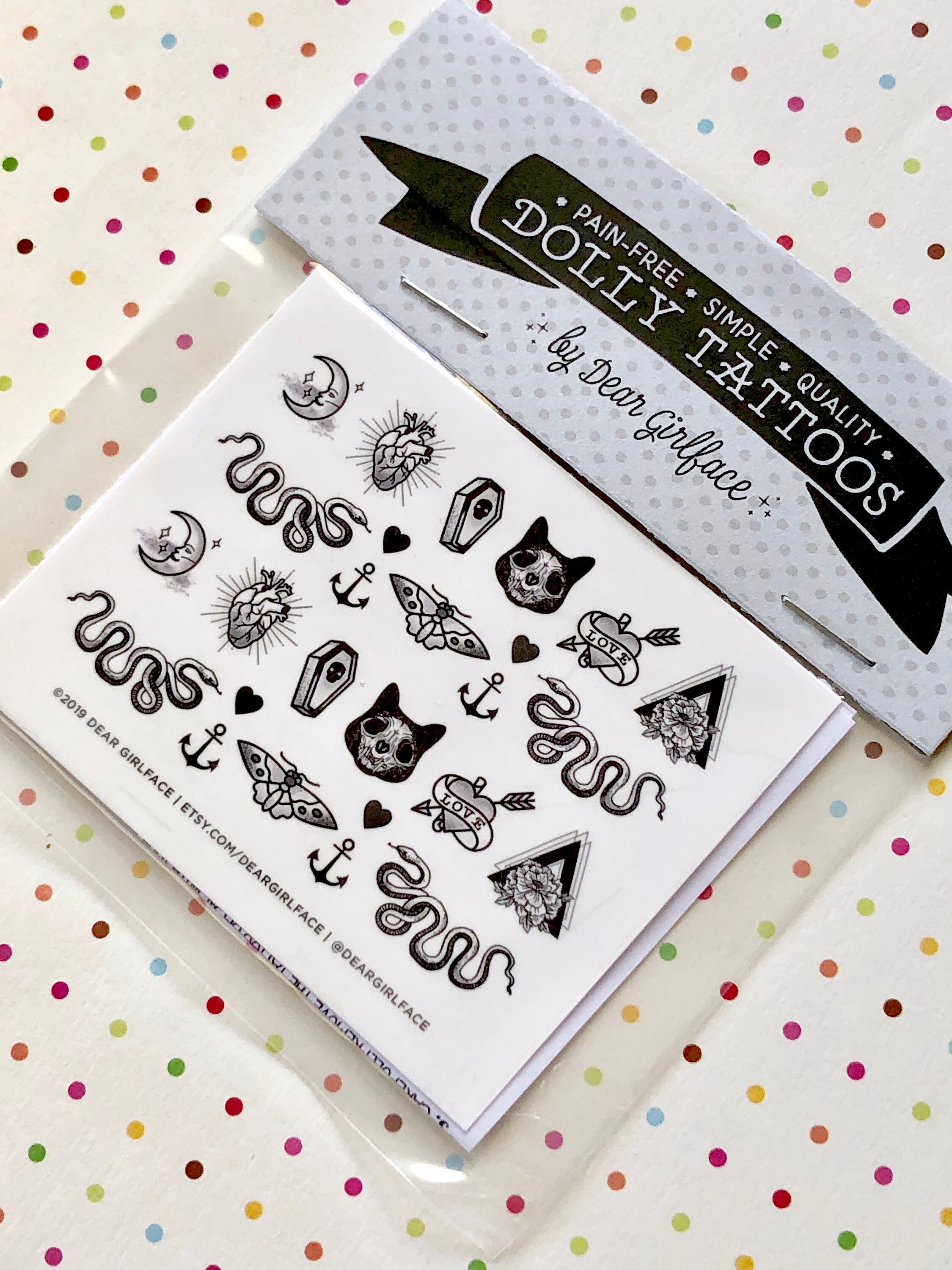 DOLLY TATTOOS / Black & Gray Set / Blythe Doll Accessory