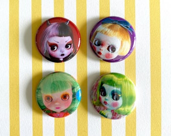 DEAR GIRLFACE DOLLS 1" Pins Button Blythe Doll / Series 3