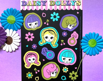 Daisy Dollys Matte Sticker Sheet | 4x6