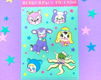 Rubberface Friends Matte Sticker Sheet | 4x6