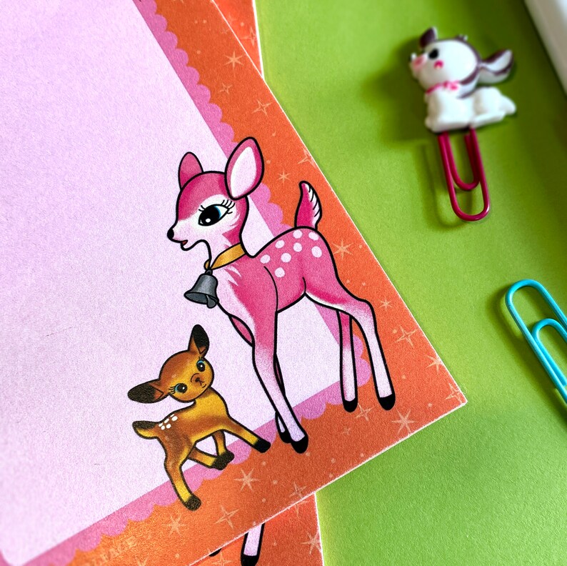 Kitsch Deer 4x6 Notepad Paper image 2
