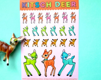 Kitsch Deer Matte Sticker Sheet | 4x6