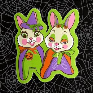 BEWITCHED BUNNIES Vinyl Sticker My Toy Rushton Bunny Plush Inspired image 1