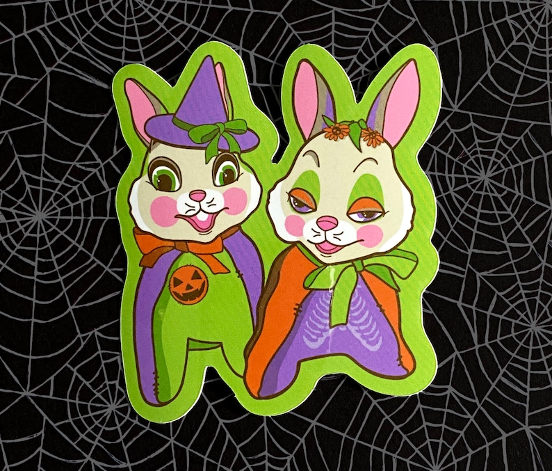 BEWITCHED BUNNIES Vinyl Sticker My Toy Rushton Bunny Plush Inspired image 1