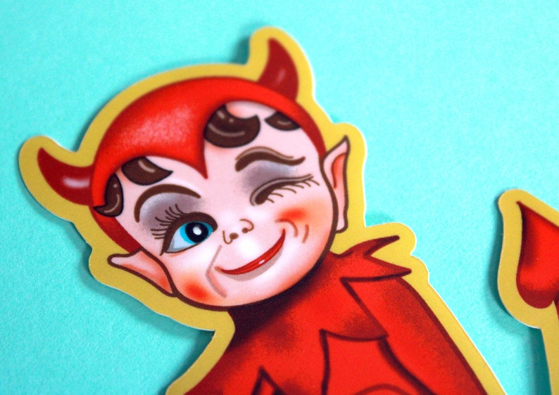 Lil' Kneehugger Devil Vinyl Sticker image 2