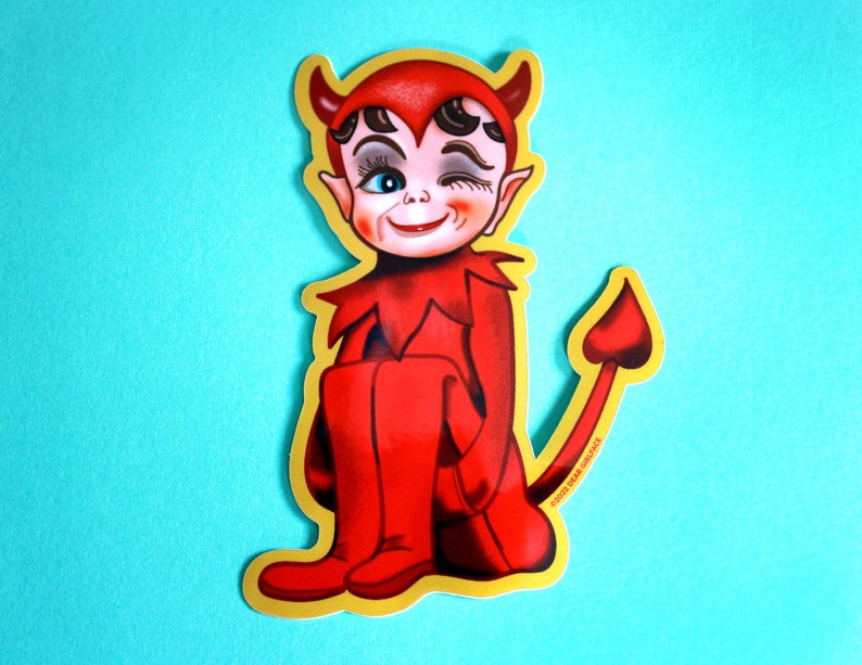 Lil' Kneehugger Devil Vinyl Sticker image 1