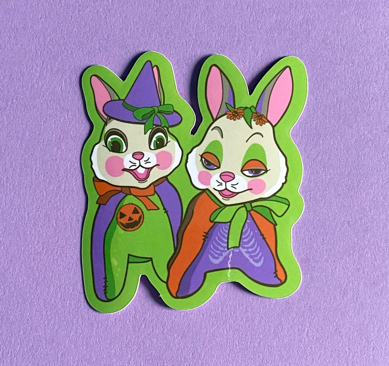 BEWITCHED BUNNIES Vinyl Sticker My Toy Rushton Bunny Plush Inspired image 3