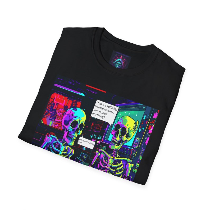 Pixel Art T-shirt Bones Threads Pixel Pain Bob's Splitting Headache ...