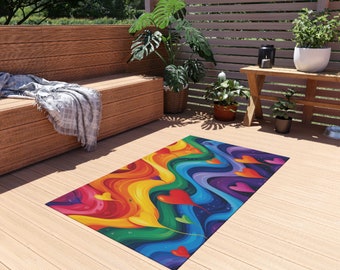 Pride Outdoor Rug Gay Pride Decor Gift for Gay Friend LGBTQ Home Decor Gay Prige Home Accessory