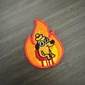 This is Fine meme Iron-on patches