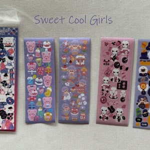 Cute Sticker Sheet Packs Sweet Cool Girls