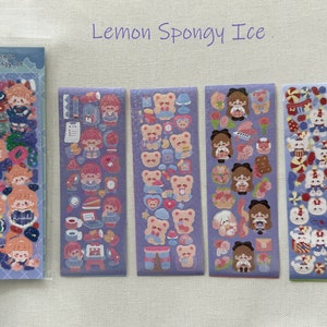 Cute Sticker Sheet Packs Lemon Spongy Ice