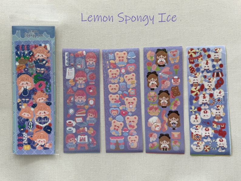 Cute Sticker Sheet Packs Lemon Spongy Ice