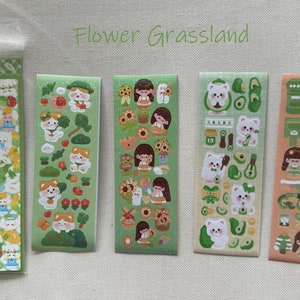 Cute Sticker Sheet Packs Flower Grassland