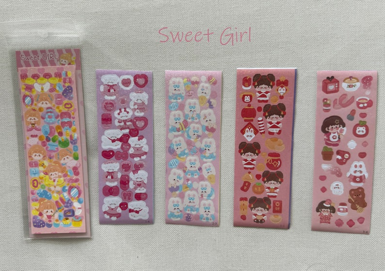 Cute Sticker Sheet Packs Sweet Girl