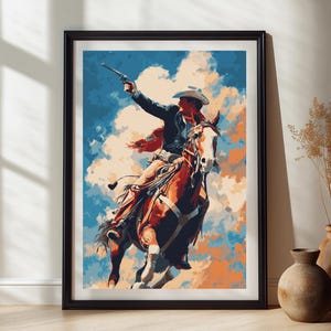 Revolverheld Kunstdruck: Western Print, Cowboy Kunstdruck, Moderne Western Kunstdruck, Cowgirl Kunst, Cowboy Shirt, Retro Cowboy, Western Geschenke