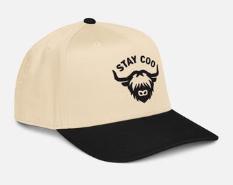 Stay Coo Highland Cow Embroidered Hat, Scottish Pride, Funny Scottish Gift, Highlander Highland Cattle, Sassenach Gift, Scotland Lover Gift