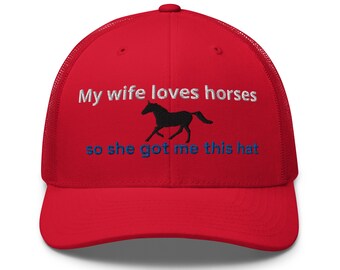 Horse Lover Wife Trucker Cap: Embroidered Running Horse Hat