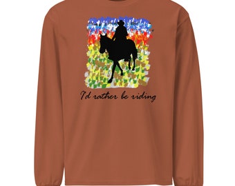 Horse Long-Sleeve Shirt: Colorful Equestrian Design