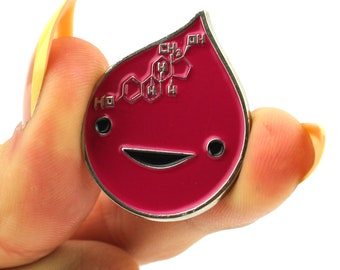 Estrogen Art Enamel Lapel Pin | Hormone Character for In-Vitro Clinic, Fun Gyno Gift TTC Endocrinology Egg Retrieval, Menopause Support, MTF