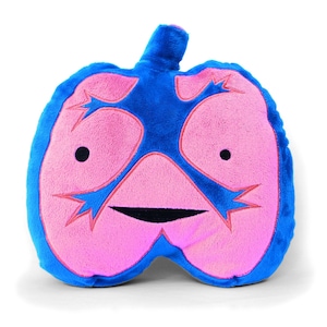 Lungs Plushie - I Lung You | I Heart Guts Plush Organ Asthma Gift, Lung Surgery Cough Pillow, COPD Stuffie Toy, Respiratory Therapist Gift