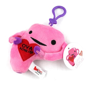 Uterus Mini Plushie 4.5&quot; Bag Charm | Ova Achiever Plush Cuterus Keychain, Endometriosis Get Well, OBGYN Mother&#39;s Day Gift Period Pain Gifts