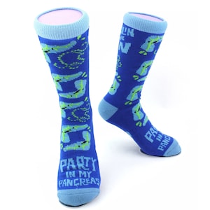 Pancreas Socks | Funny T1D Diabetic Gift, Pancreatitis Awareness