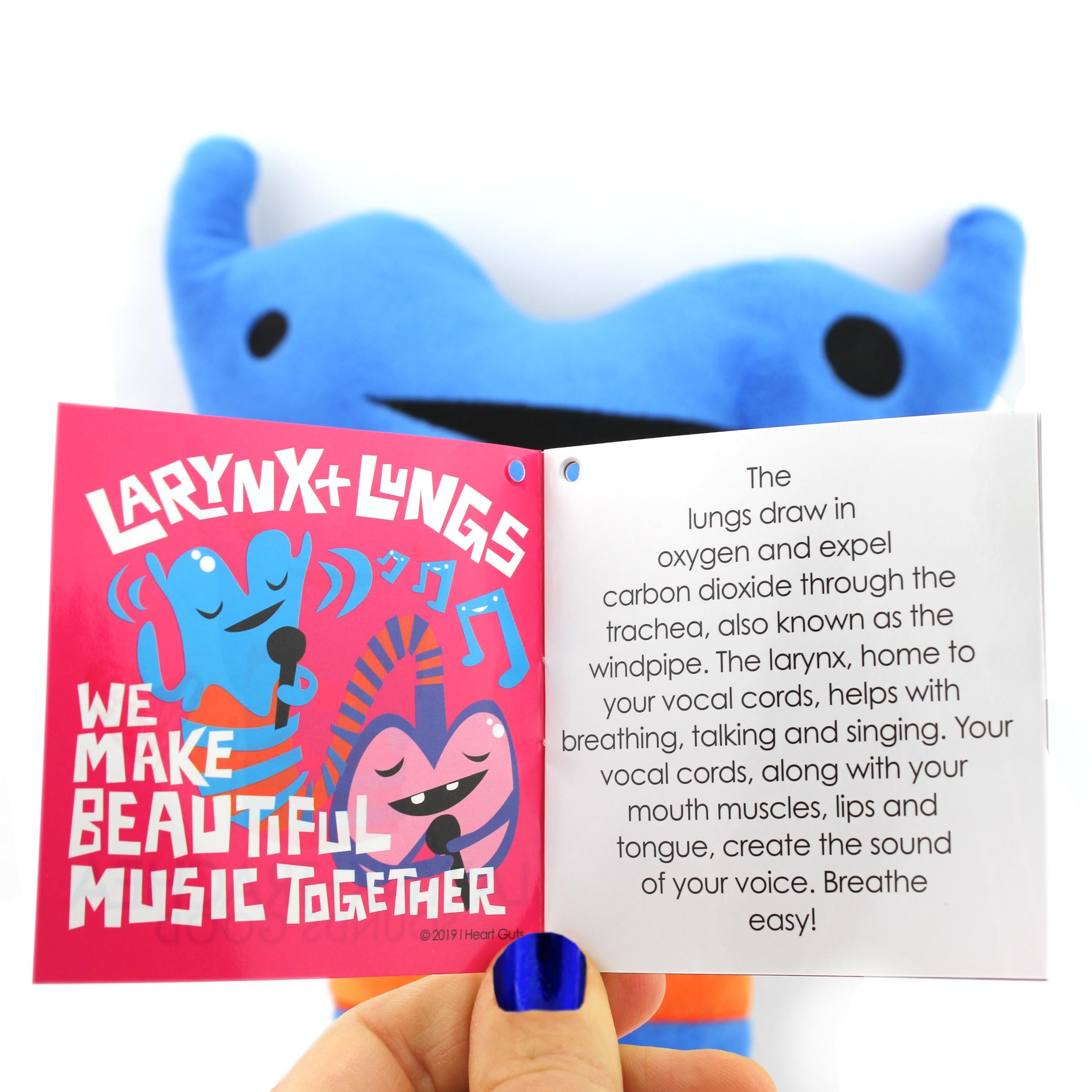 I Heart Guts Larynx & Trachea Plush Toy - 12 Inch Voice Box Stuffed Animal With Educational Tag