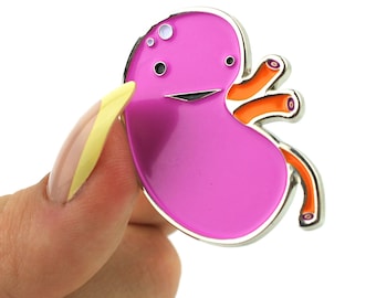 Kidney Enamel Lapel Pin | Cute Kidneys Pin for Surgery, Organ Donor Awareness, Nephritis, Dialysis Kidney Stone Humor Gift, Nephrology Grad