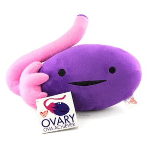 ¡Peluche de ovario Ova Achiever! / Almohada de peluche con forma de órgano I Heart Guts para apoyar el síndrome de ovario poliquístico (SOP), el cáncer de ovario, la FIV, la cirugía de ovulación, la recuperación de óvulos y el regalo para quienes buscan concebir. imagen 5