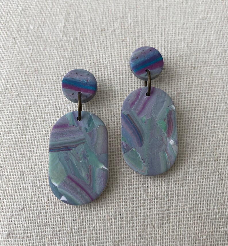 Fluorite Terrazzo Tab earrings