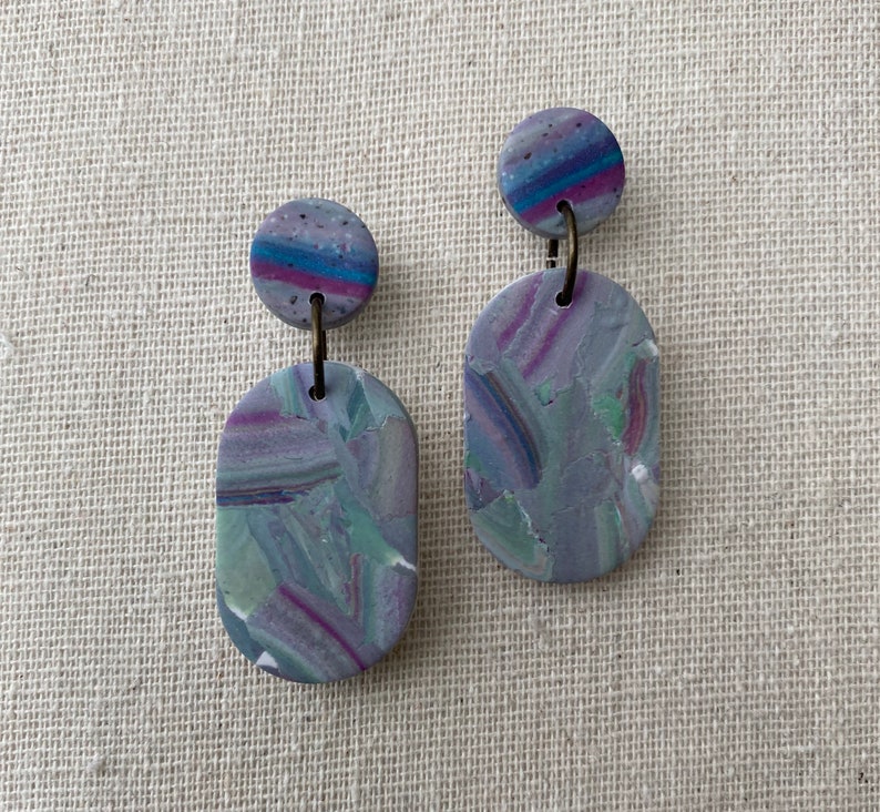 Fluorite Terrazzo Tab earrings