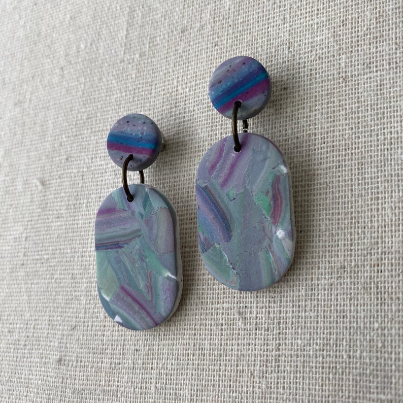 Fluorite Terrazzo Tab earrings