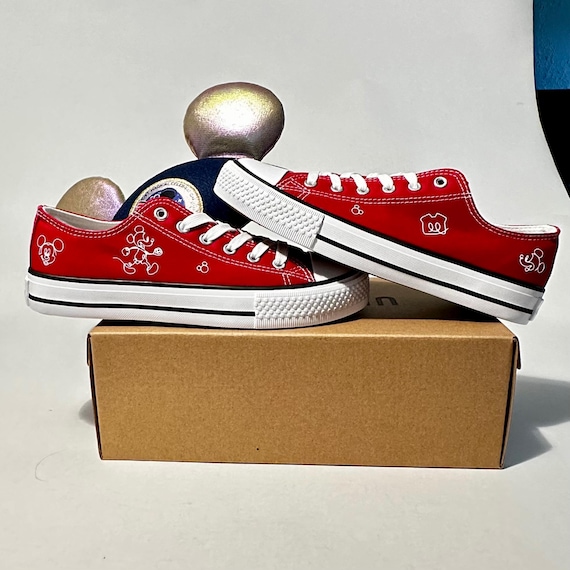 Mickey Mouse Inspired Canvas Sneakers - Women's Casual Shoes