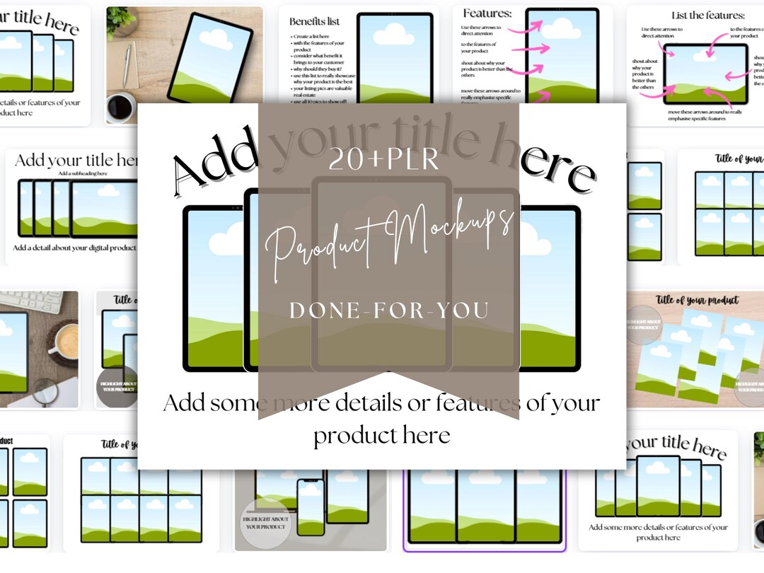 Customize Templates 20 + PLR Digital Mockup Templates, Digital Product Bundle, Customize ...