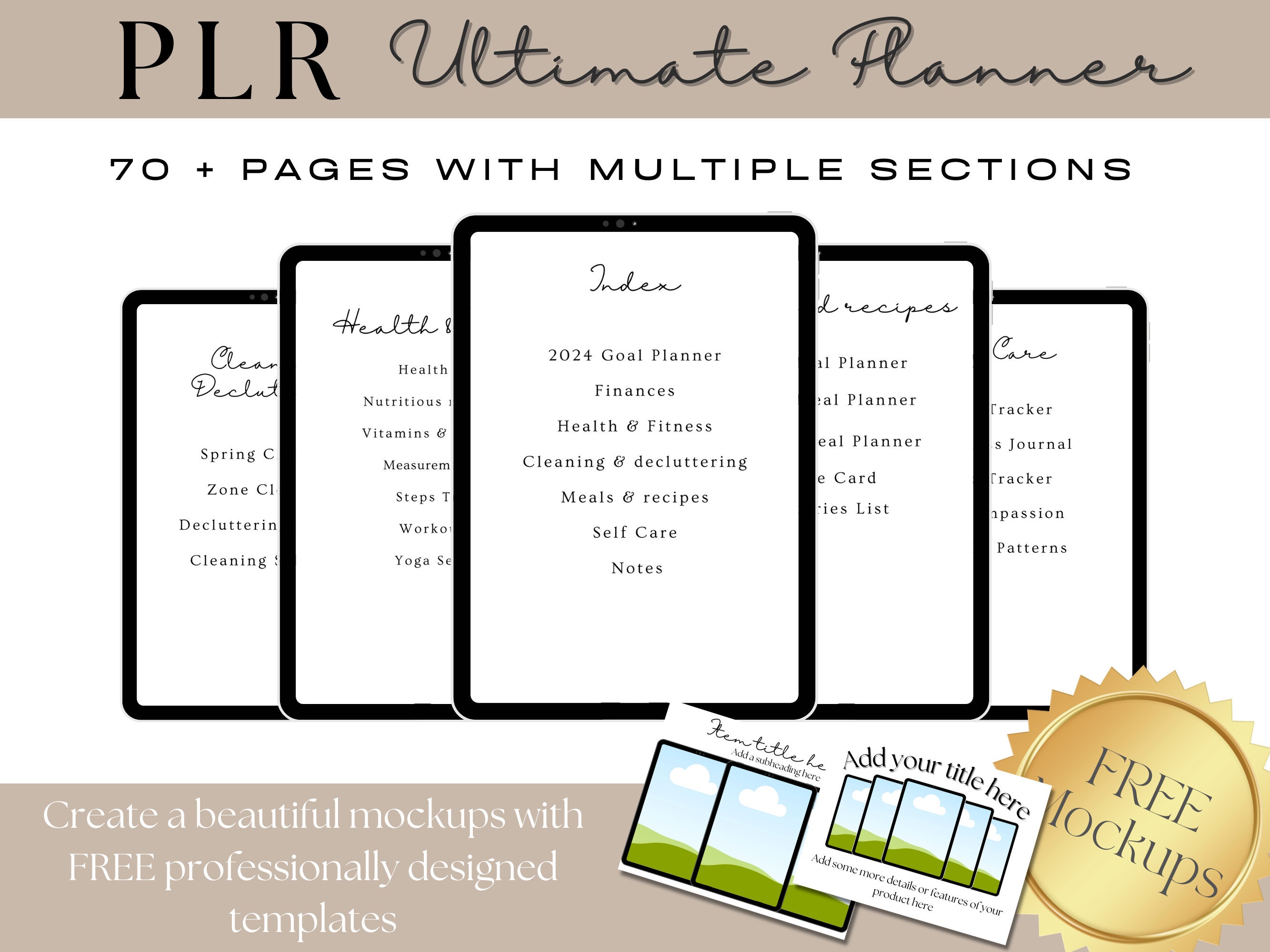 Ultimate PLR Minimalist Digital Planner, Private Label Rights, Resale ...