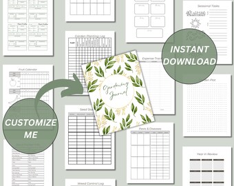 Planificador de jardinería imprimible, portada personalizada, carpeta de jardinería, planificador de jardinería personalizado, planifique su propio jardín