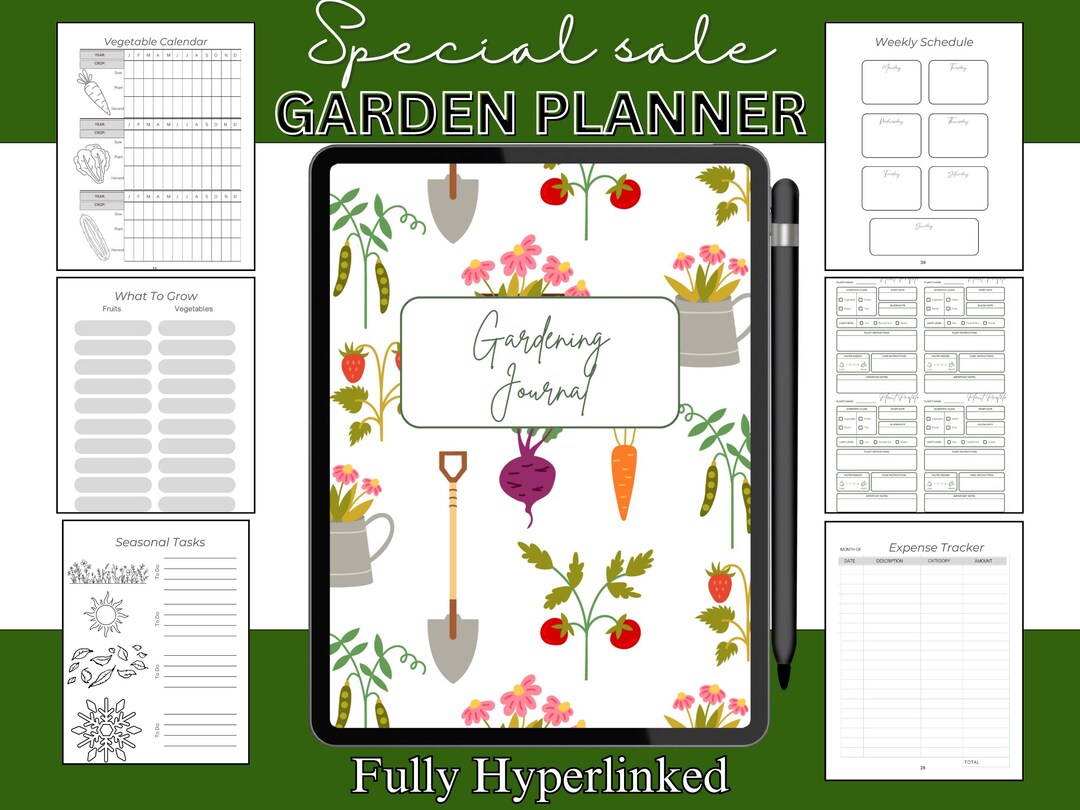 Digital Gardening Planner, 30+ Hyperlinked Pages, Garden Lover Journal ...