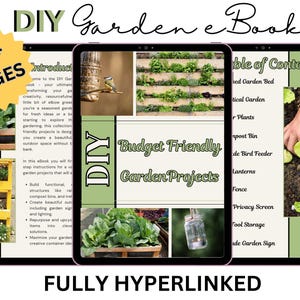 Libro electrónico de jardinería DIY, Proyectos de jardinería económicos, Derechos de marca privada, Editar en Canva, Guía de jardinería, Con hipervínculos, Personalizable