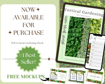 PLR Vertical Gardening E Book, Customize and Resell, Gardening For Beginners, Gardens in Small Spaces, E Book Template