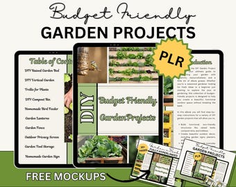 Garden Lover eBook, Projetos de jardim econômicos, Direitos de marca própria, Editar no Canva, Guia de jardinagem, Totalmente com hiperlink, Personalizável
