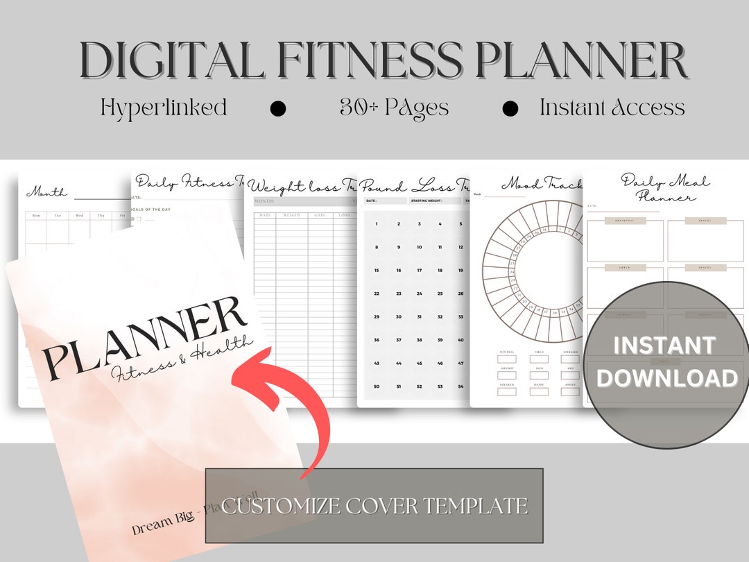 Printable Fitness Planner, Digital Workout Planner Printable Weight ...