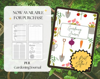 PLR Digital Gardening Journal, Printable or Digital, Rebrand and Resell, PLR Gardening Tracker, Edit in Canva, Garden Planner Template