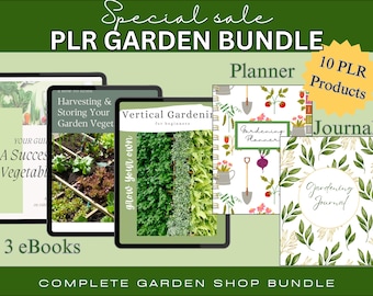 PLR Ultimate Gardener Creators bundle, Create Shop - 10 PLR Digital Products - Journal, Printables, eBooks, Mockups, Templates, & MORE!