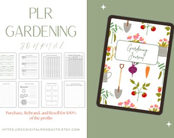 PLR Digital Gardening Journal, Printable or Digital, Rebrand and Resell, PLR Gardening Tracker, Edit in Canva and Sell as Your OWN!