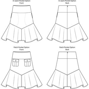 Vientiane Skirt Digital Sewing Pattern for Women - Etsy
