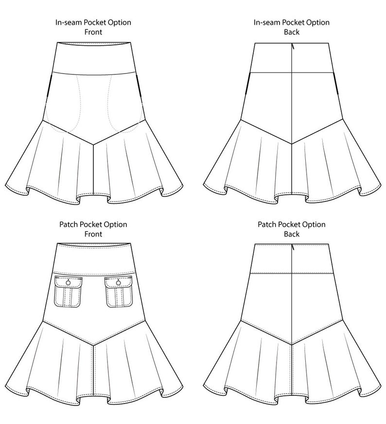 Vientiane Skirt Digital Sewing Pattern for Women | Etsy