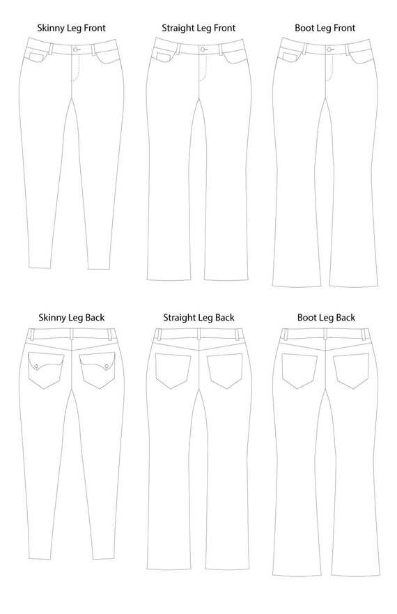 PDF patroon van het naaien van vrouwen: Liana Stretch Jeans | Etsy Nederland